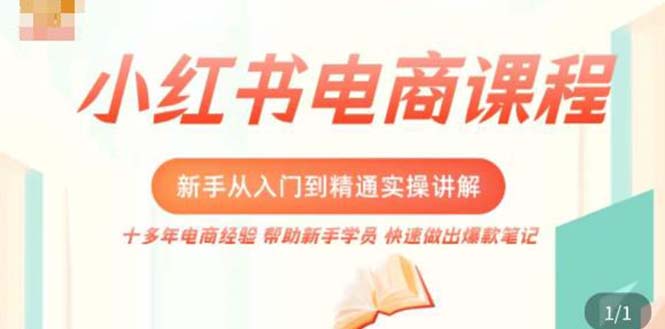 小红书电商新手入门到精通实操课，从入门到精通做爆款笔记，开店运营-行动派