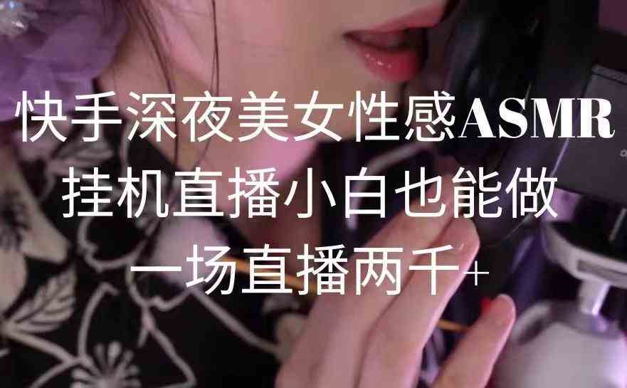 （9243期）快手深夜美女性感ASMR挂机直播，小白也能做，一场直播两千+-行动派