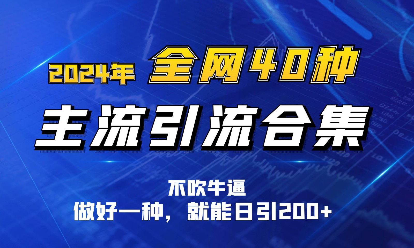 2024年全网40种暴力引流合计，做好一样就能日引100+-行动派