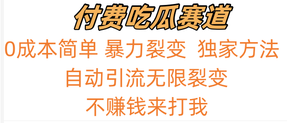 吃瓜付费赛道，暴力无限裂变，0成本，实测日入700+！！！-行动派