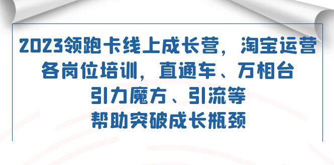 2023领跑·卡 线上成长营 淘宝运营各岗位培训 直通车 万相台 引力魔方 引流-行动派