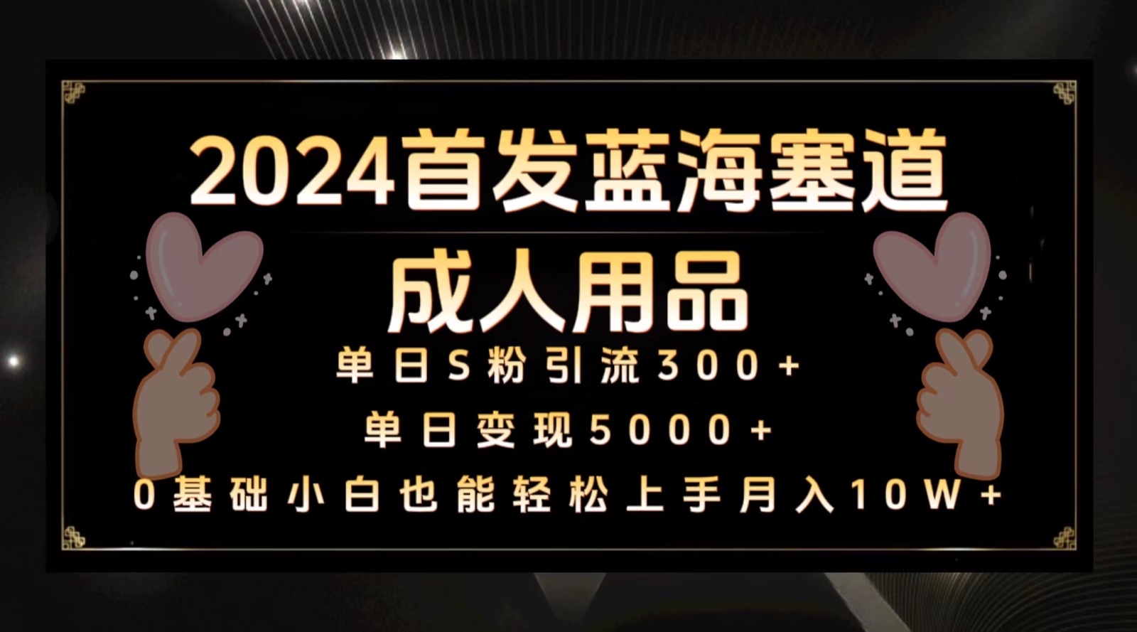 2024首发蓝海塞道成人用品，月入10W+保姆教程-行动派