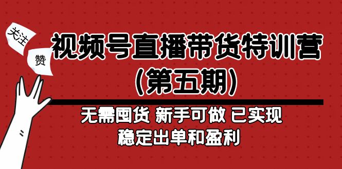 视频号直播带货特训营（第五期）无需囤货 新手可做 已实现稳定出单和盈利-行动派