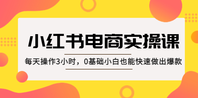 小红书·电商实操课：每天操作3小时，0基础小白也能快速做出爆款！-行动派