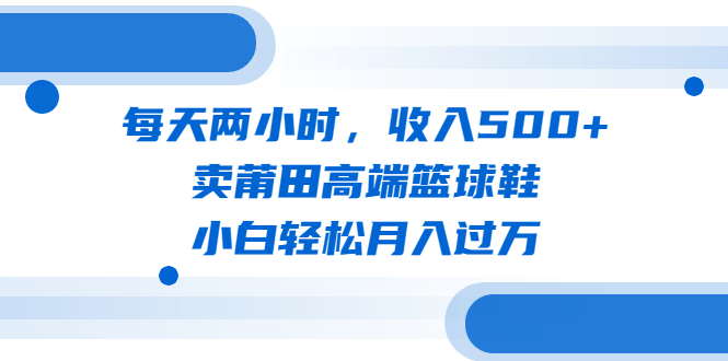 每天两小时，收入500+，卖莆田高端篮球鞋，小白轻松月入过万（教程+素材）-行动派