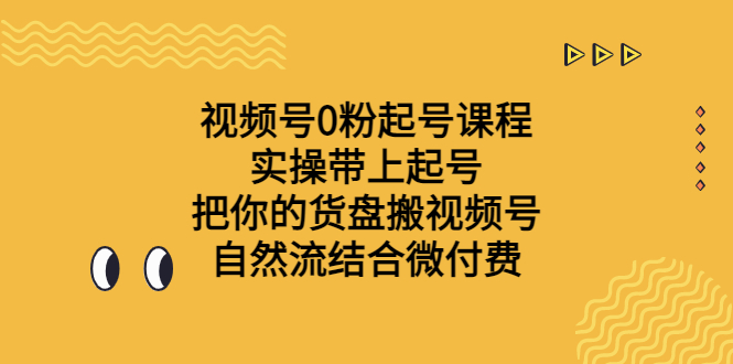 视频号0粉起号课程 实操带上起号 把你的货盘搬视频号 自然流结合微付费-行动派