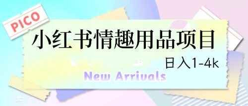 最新小红书情趣用品项目，日入1-4k-行动派