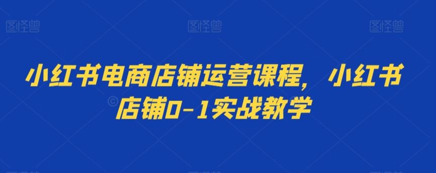 小红书电商店铺运营课程，小红书店铺0-1实战教学-行动派