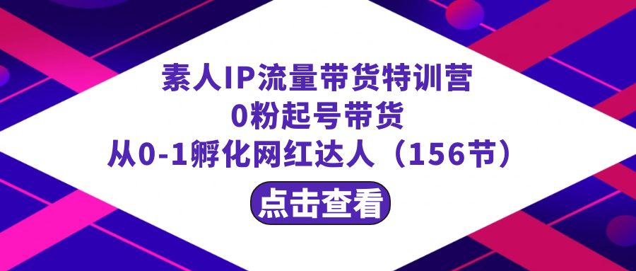 繁星·计划素人IP流量带货特训营：0粉起号带货 从0-1孵化网红达人（156节）-行动派