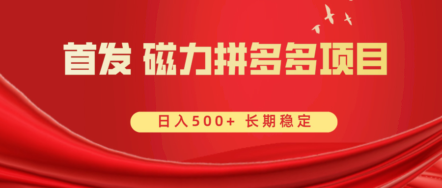 首发 磁力拼多多自撸 日入500+-行动派