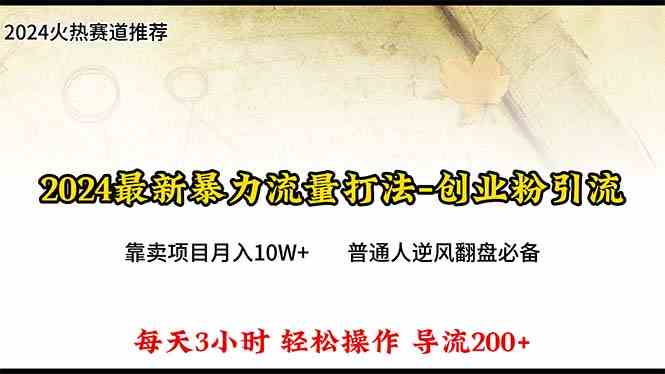 （10151期）2024年最新暴力流量打法，每日导入300+，靠卖项目月入10W+-行动派