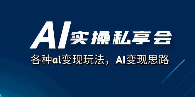 AI实操私享会，各种ai变现玩法，AI变现思路（67节课）-行动派