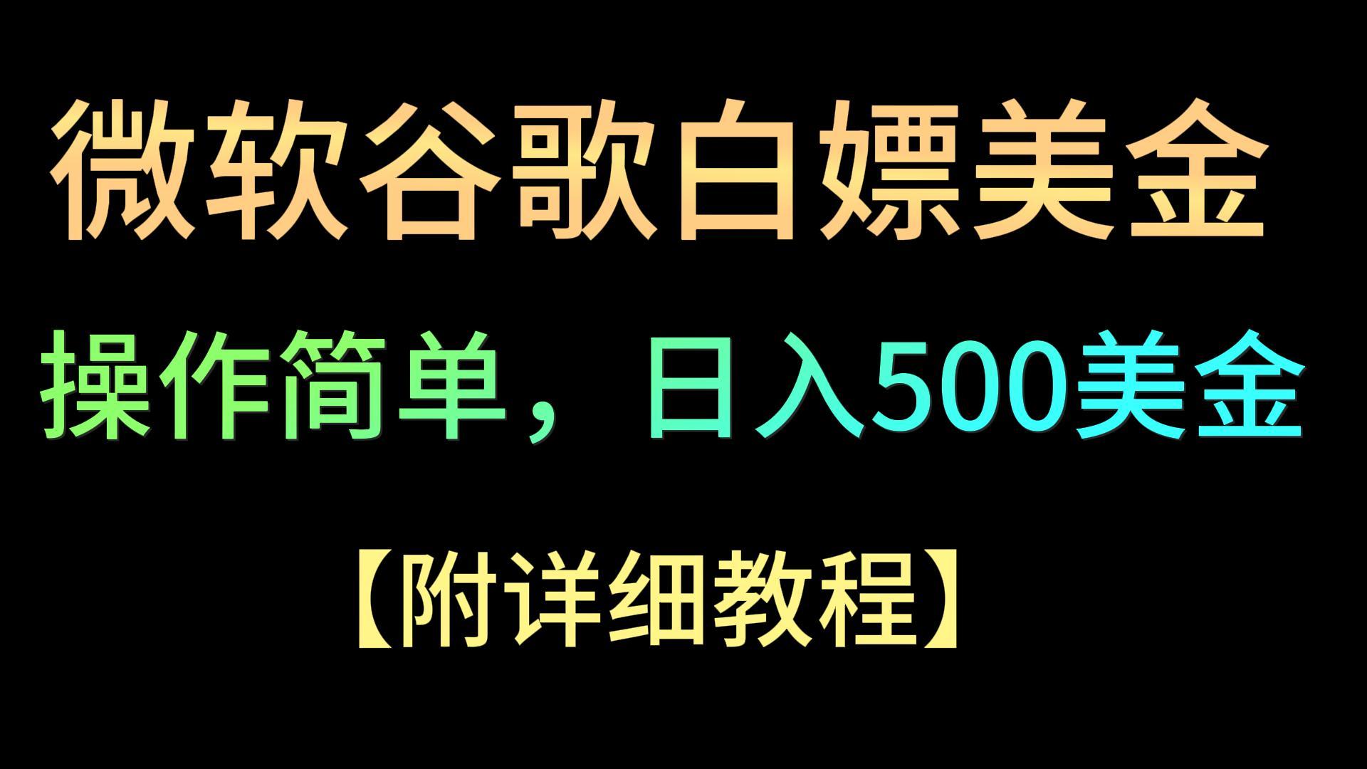 微软谷歌项目3.0，轻松日赚500+美金，操作简单，小白也可轻松入手！-行动派