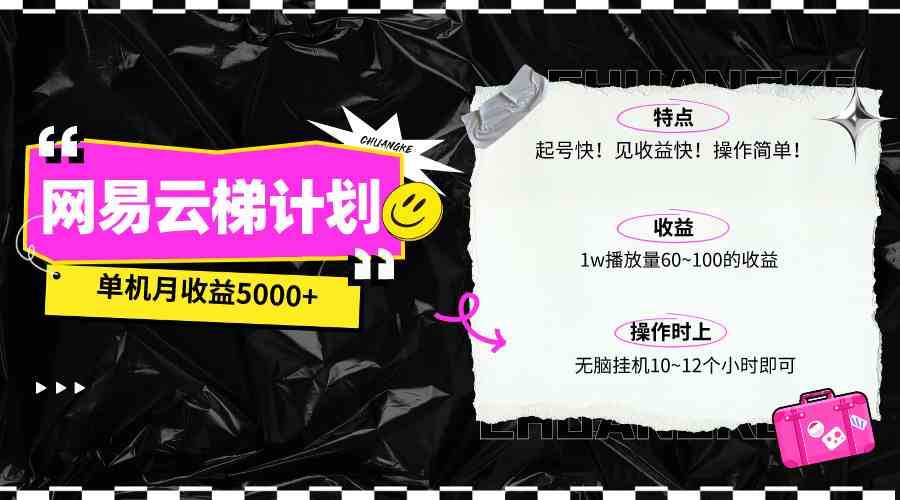 （10063期）最新网易云梯计划网页版，单机月收益5000+！可放大操作-行动派