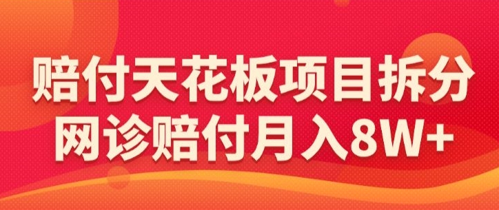 赔付天花板项目拆分，网诊赔付月入8W+-【仅揭秘】-行动派