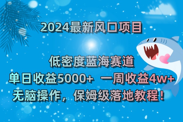 2024最新风口项目 低密度蓝海赛道，日收益5000+周收益4w+ 无脑操作-行动派