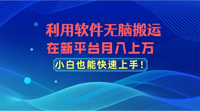 利用软件无脑搬运，在新平台月入上万，小白也能快速上手-行动派