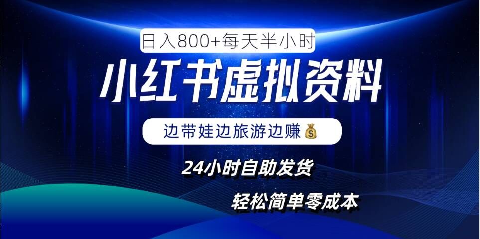 小红书虚拟资料项目，日入8张，简单易操作，24小时网盘自动发货，零成本，轻松玩赚副业-行动派