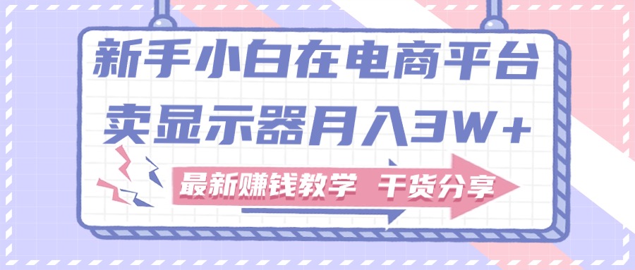 新手小白如何做到在电商平台卖显示器月入3W，最新赚钱教学干货-行动派